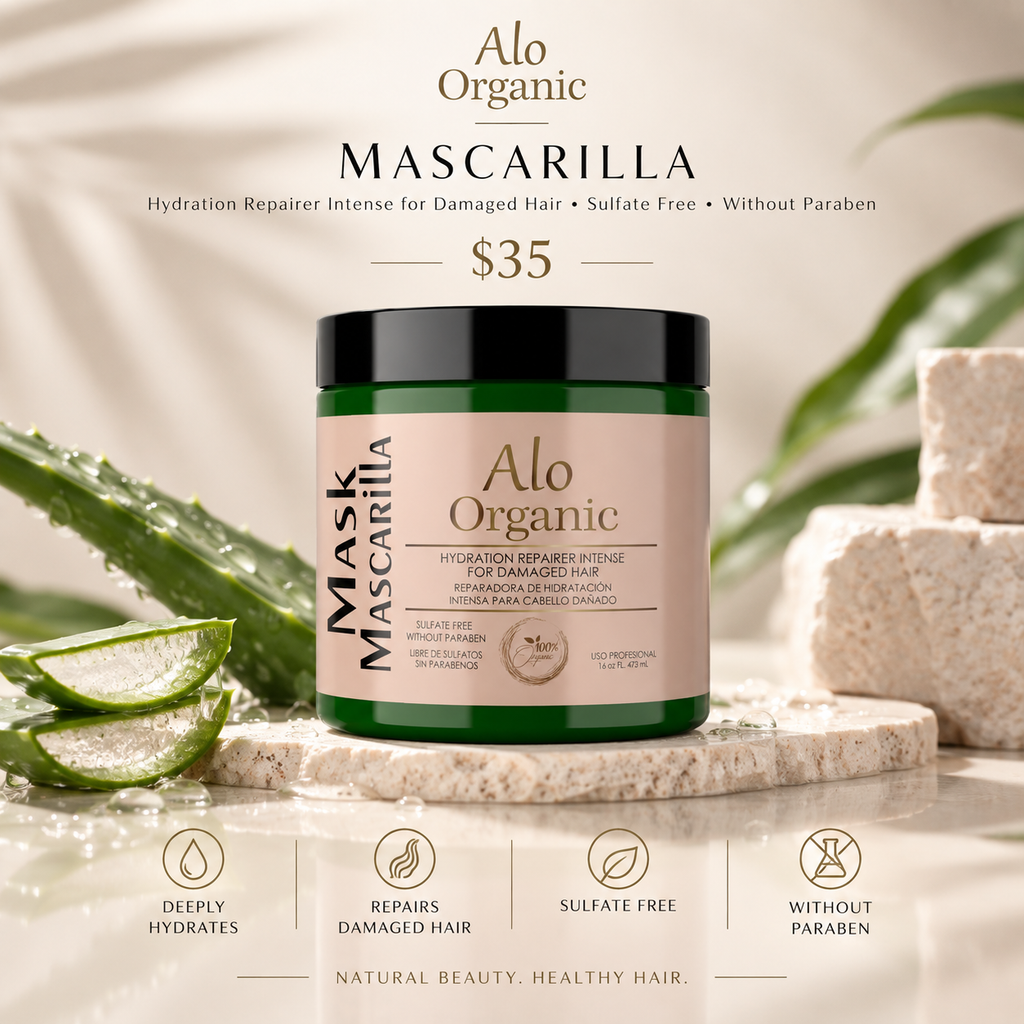 Alo Organic Mascarilla elevated product rendering